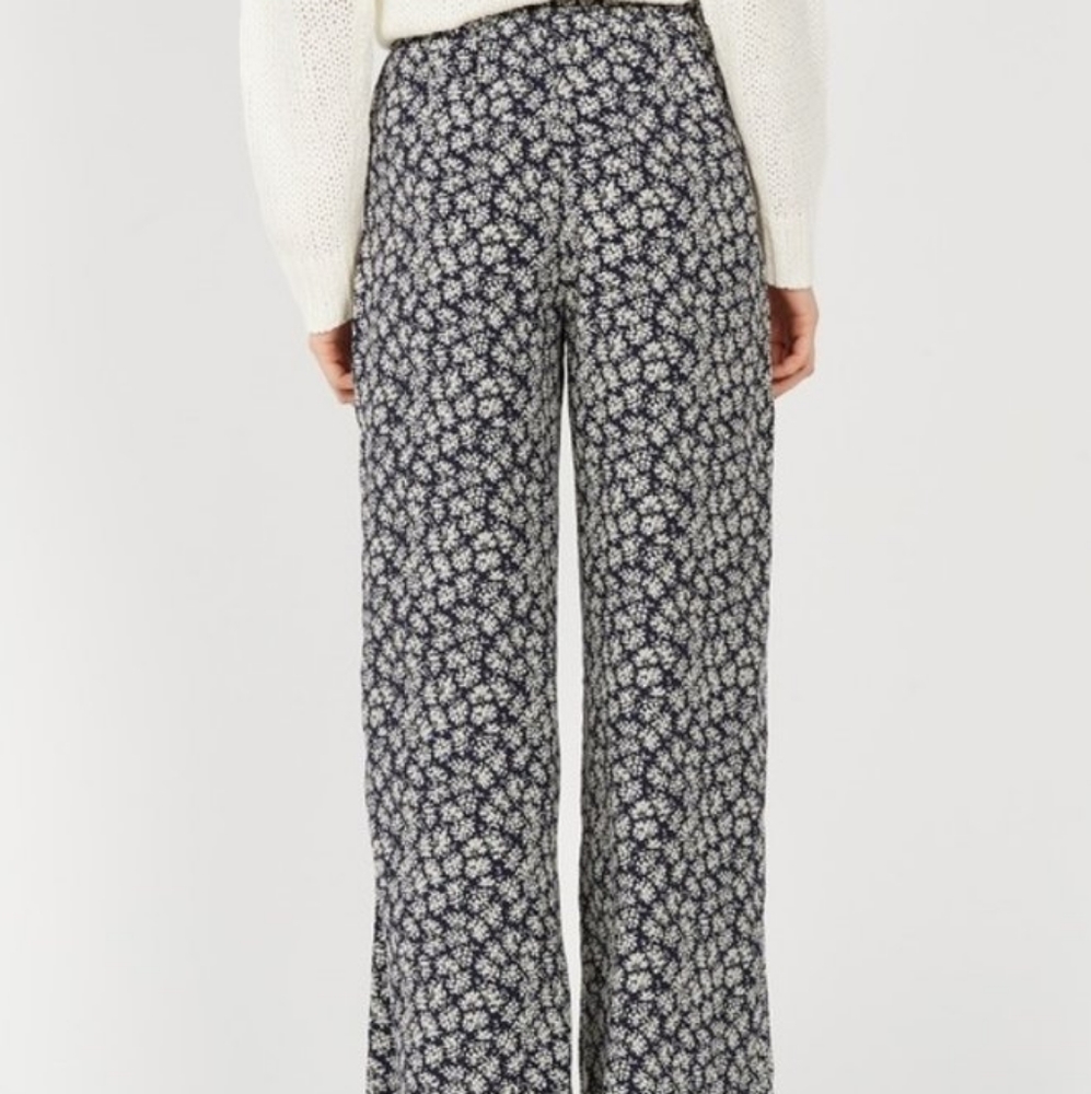 The Korner Women's Polyester Wide Leg Ditsy Print Tie Waist Pant, EU 42/US 8